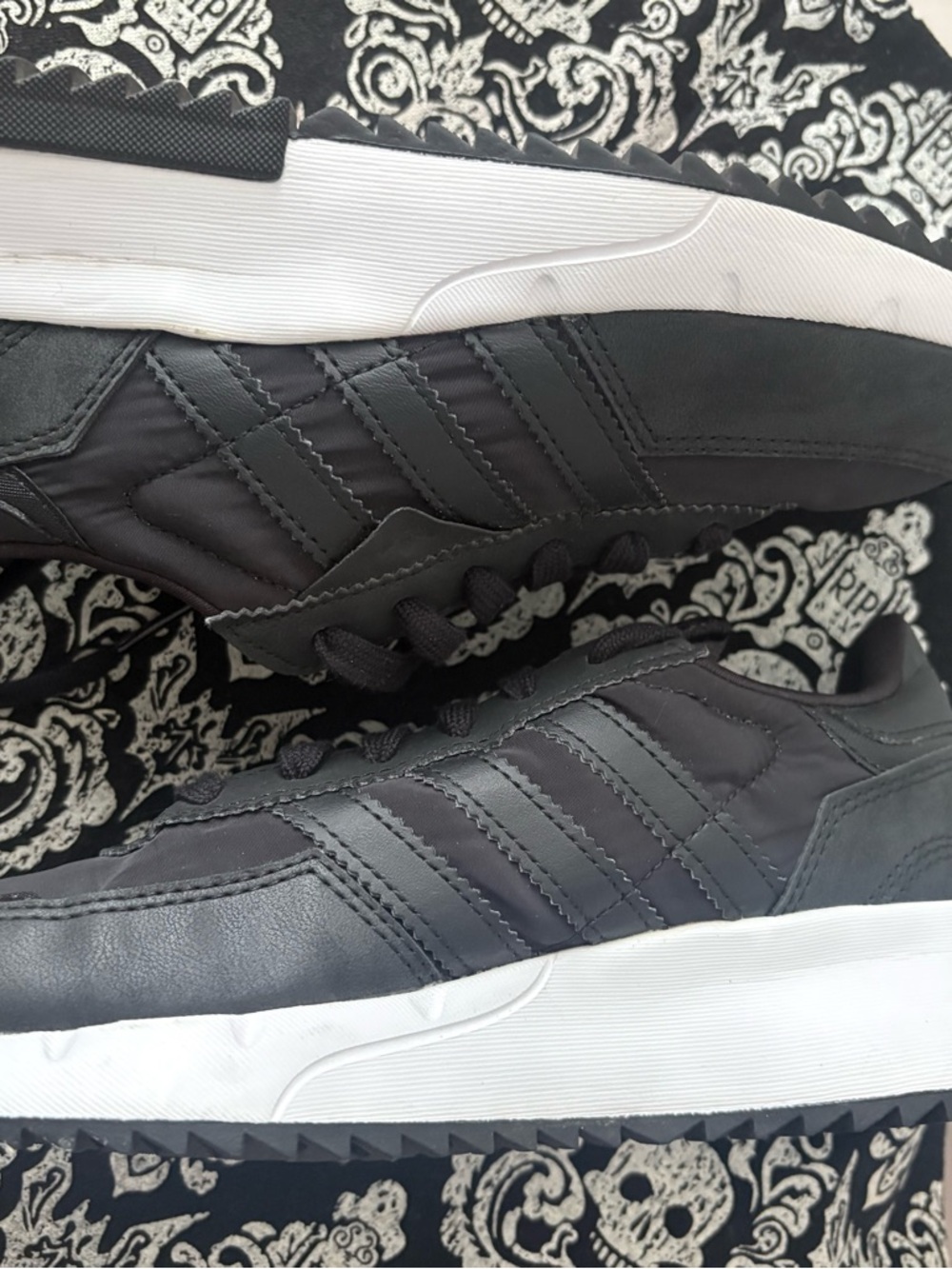 New Adidas Black Sneakers with White Midsole